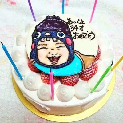 パパの誕生日を息子の似顔絵ケーキでお祝いしたよ♡広島ママの体験談